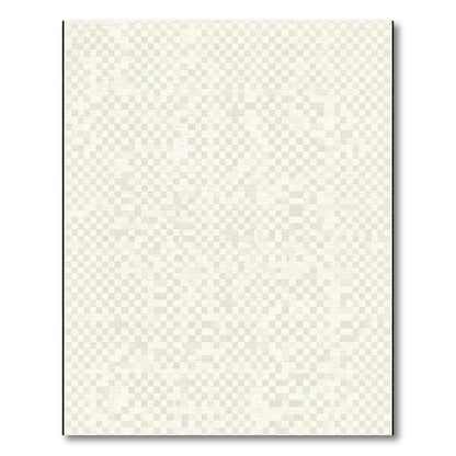Cream Ecru Textured Contemporary Square Rug