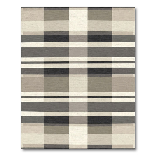 Monochromatic Plaid Geometric Squares Rug
