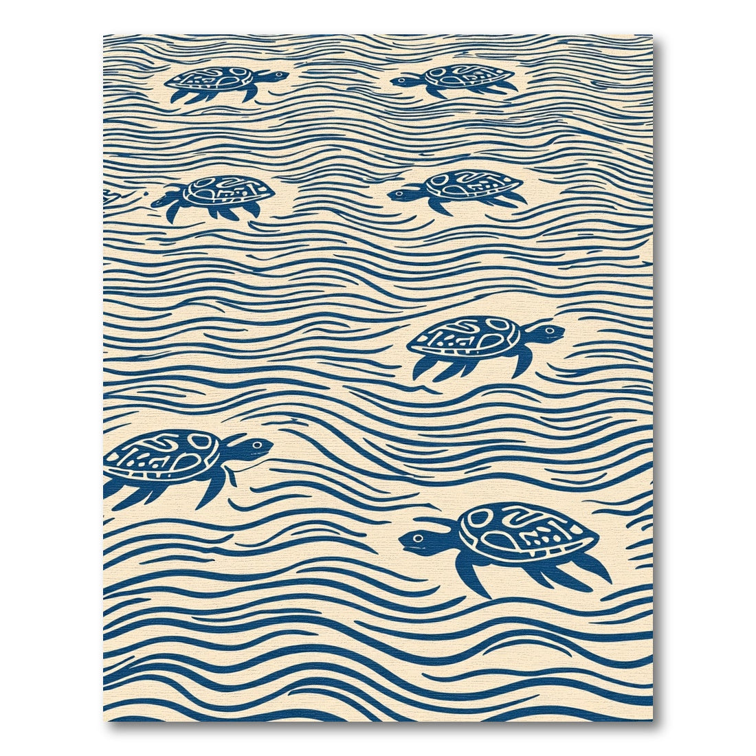 Navy Blue Turtle Wave Harmony Rug