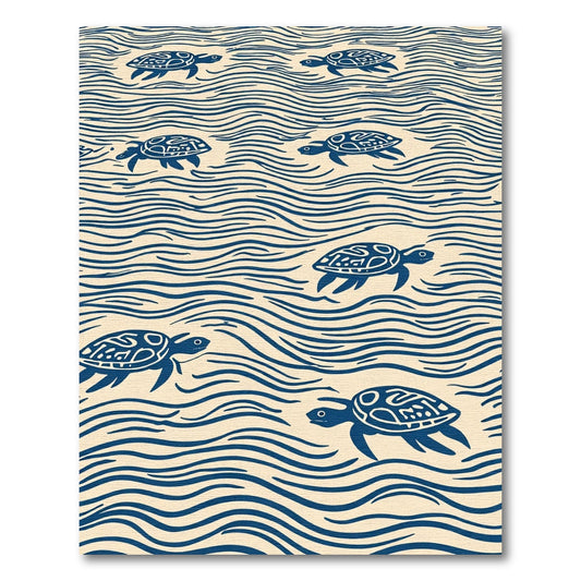 Navy Blue Turtle Wave Harmony Rug