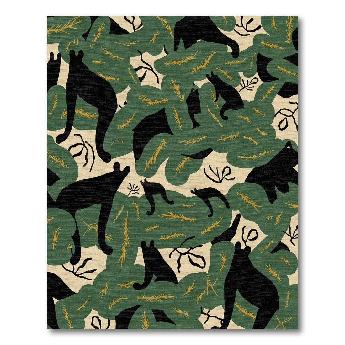 Black Bear In Forest Silhouette Rug