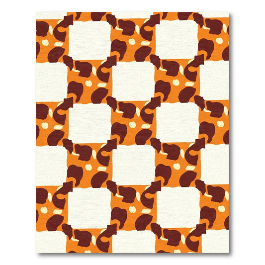 Groovy Orange Brown Checkerboard Spots Rug