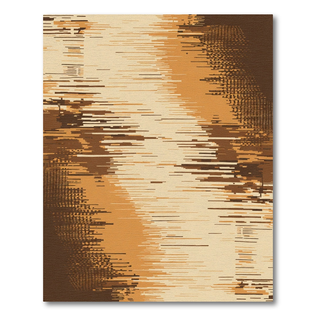 Earthy Gradient Pixelated Stripe Rug