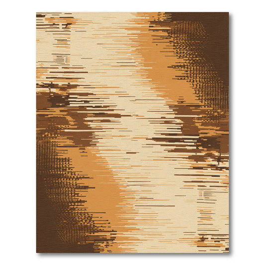 Earthy Gradient Pixelated Stripe Rug