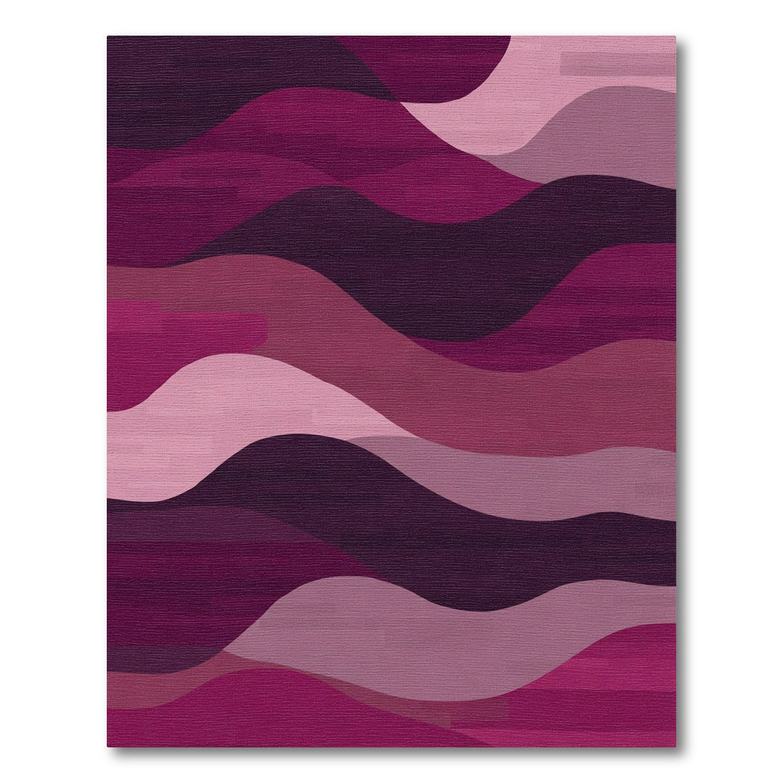 Wavy Magenta Landscape Abstract Rug