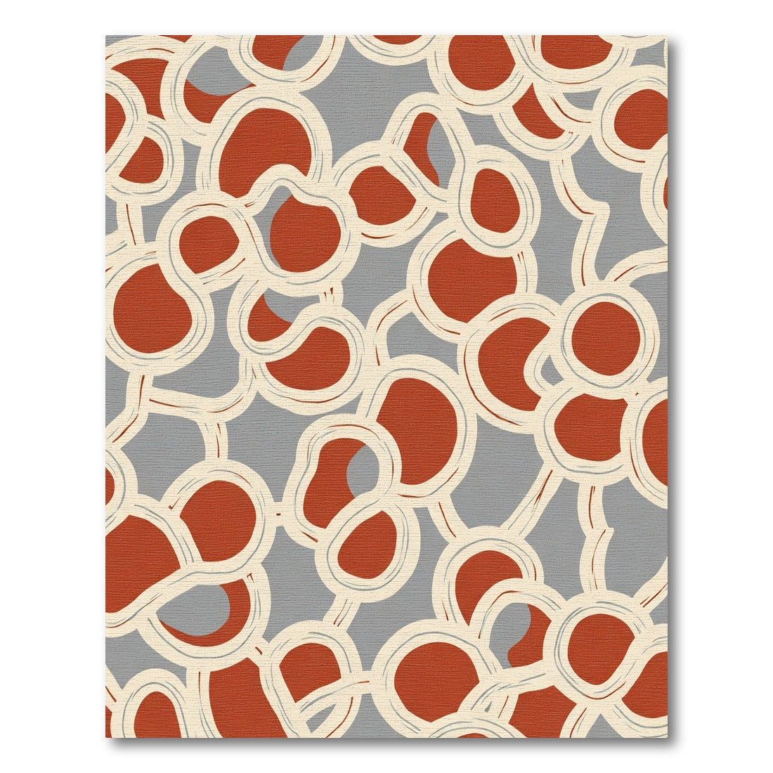 Gray Terracotta Abstract Swirl Rug