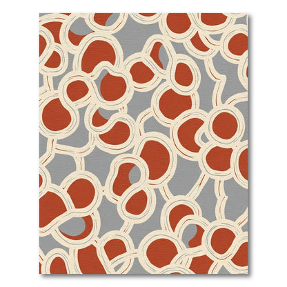 Gray Terracotta Abstract Swirl Rug