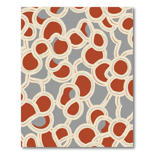 Gray Terracotta Abstract Swirl Rug
