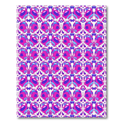 Vibrant Pink Blue Floral Medallion Rug
