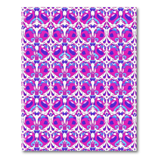 Vibrant Pink Blue Floral Medallion Rug