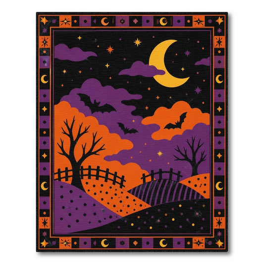 Halloween Bats Moon Kids Area Rug