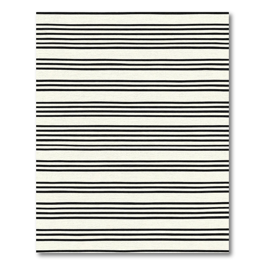 Modern Black Cream Striped Rug