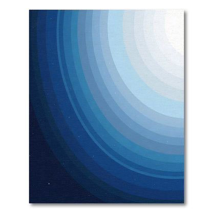 Concentric Blue Fade Arc Rug