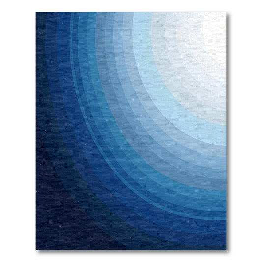 Concentric Blue Fade Arc Rug