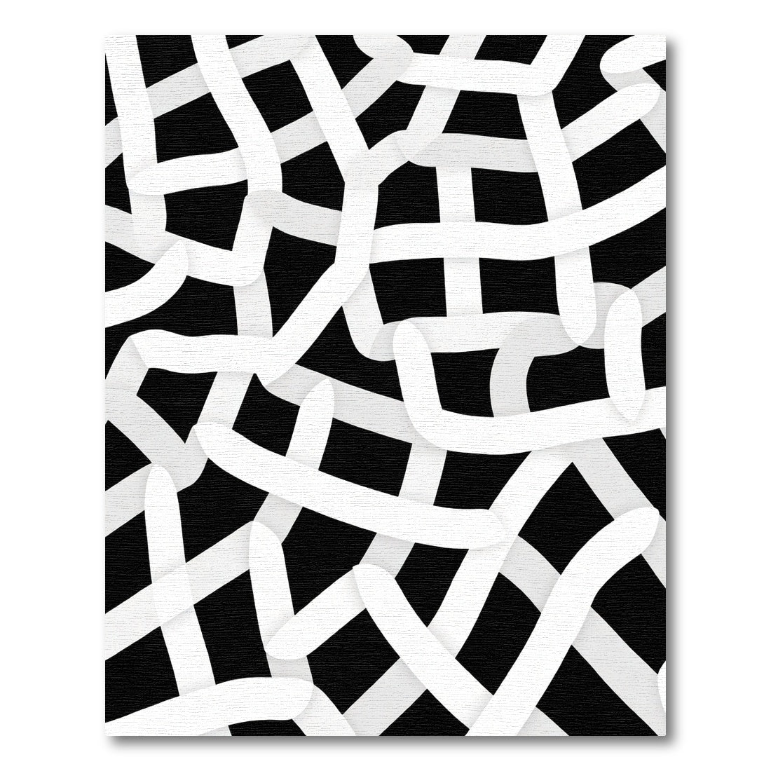 Monochromatic Abstract Intertwined Ribbon Rug