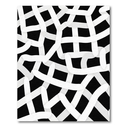 Monochromatic Abstract Intertwined Ribbon Rug