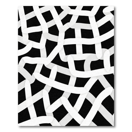 Monochromatic Abstract Intertwined Ribbon Rug