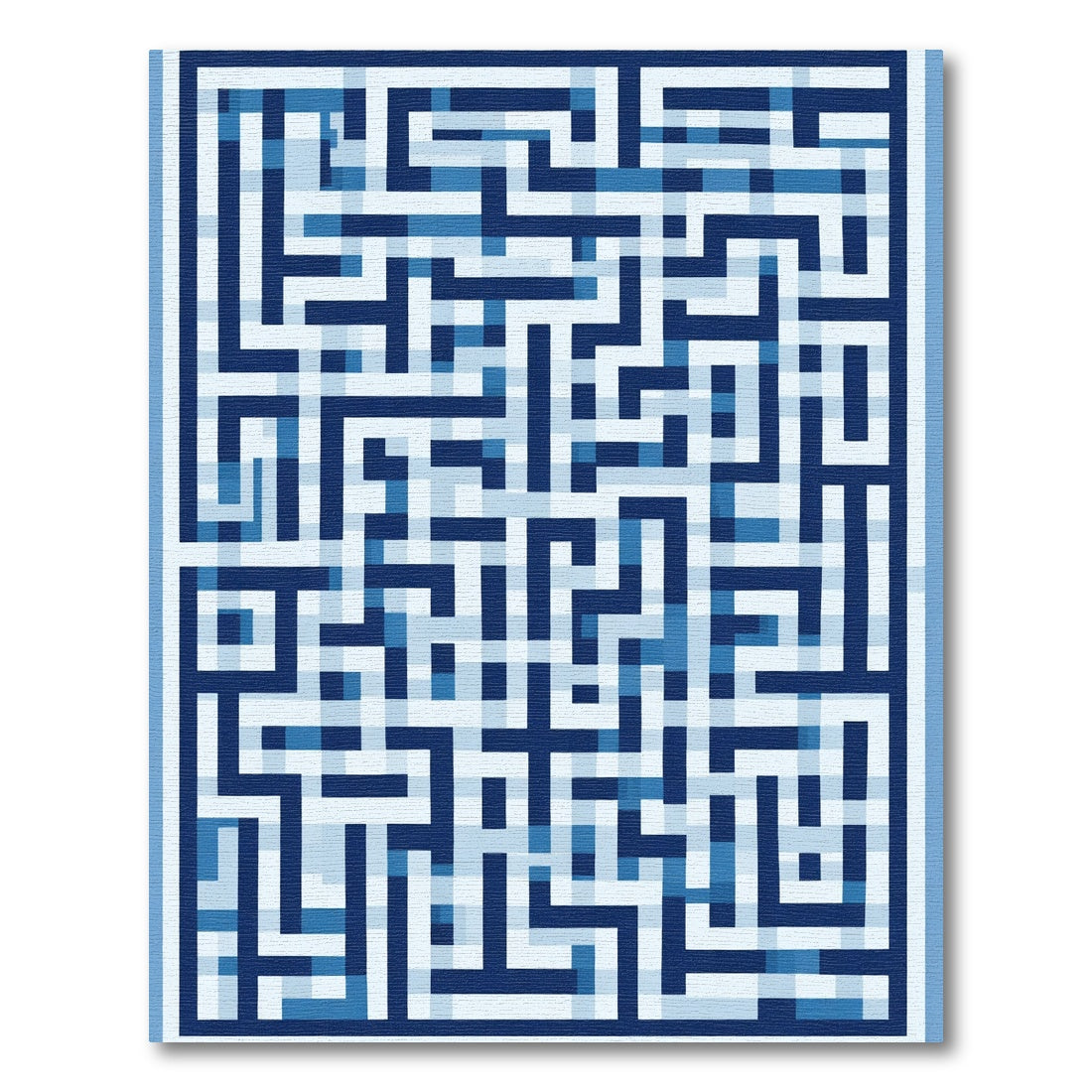 Deep Blue Maze Geometric Arrangement Rug