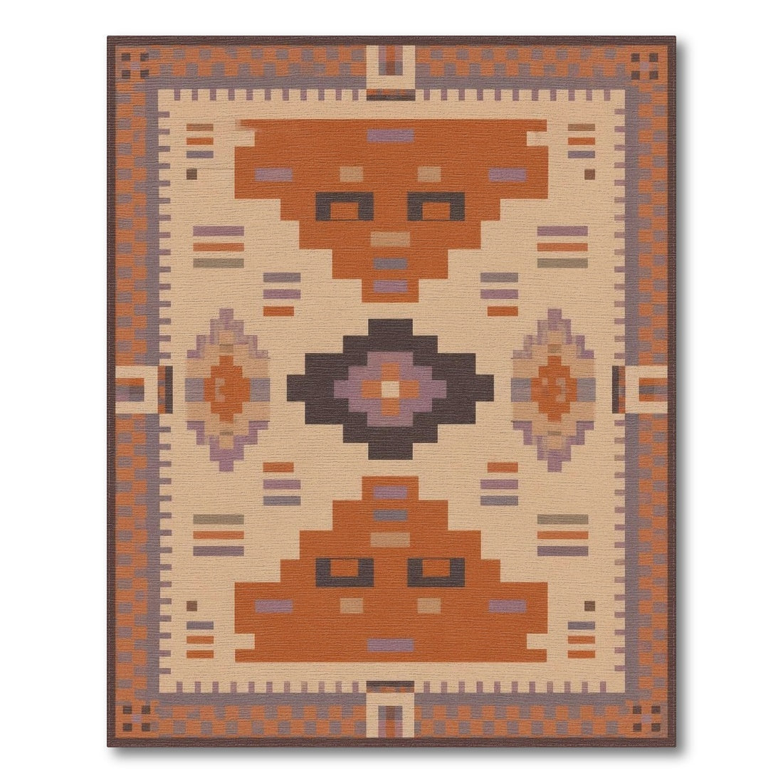 Orange Heritage Tribal Area Rug