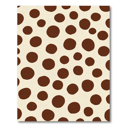 Cream Brown Polka Dot Scatter Rug