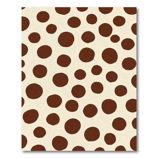 Cream Brown Polka Dot Scatter Rug