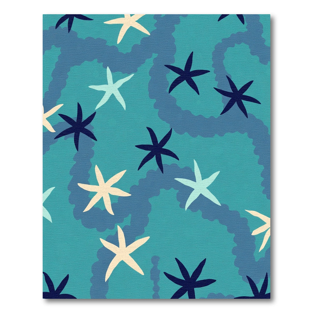 Aqua Starfish Scatter Rug