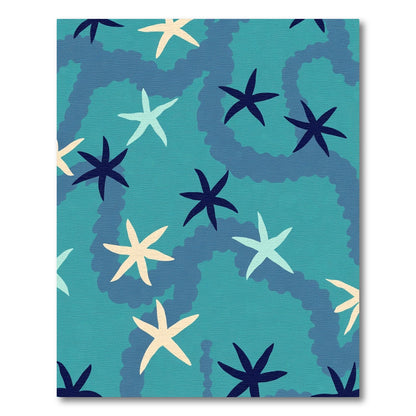 Aqua Starfish Scatter Rug