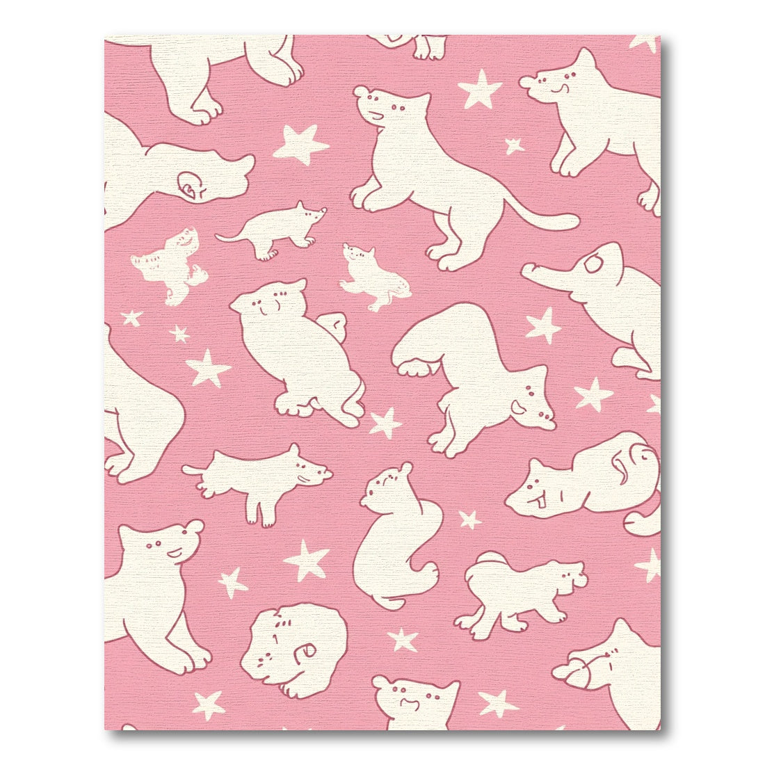 Pink Doodle Dogs Stars Artwork Rug