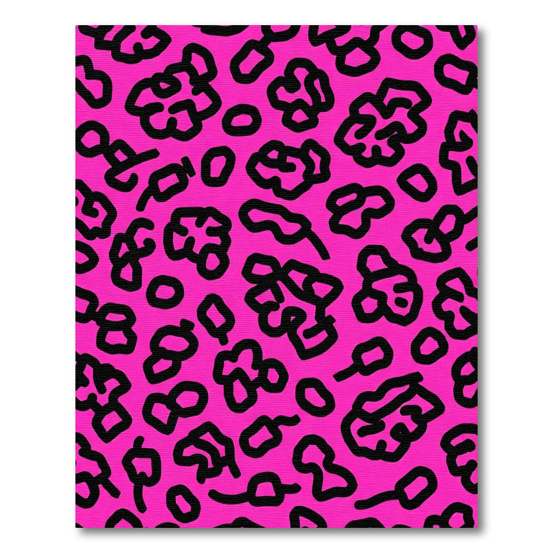 Hot Pink Black Abstract Animal Print Rug