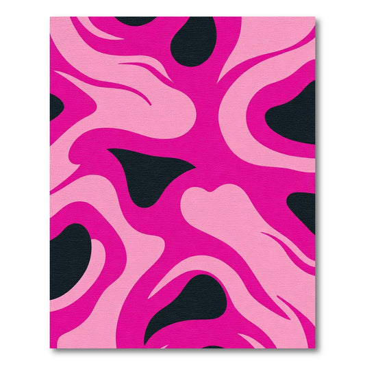 Hot Pink Swirl Camouflage Abstract Rug