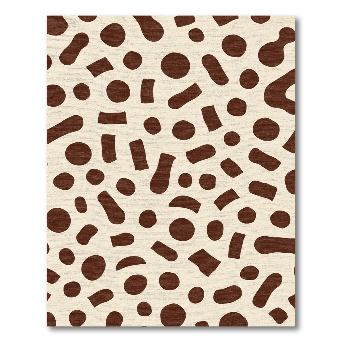 Brown Cream Abstract Spot Scatter Rug