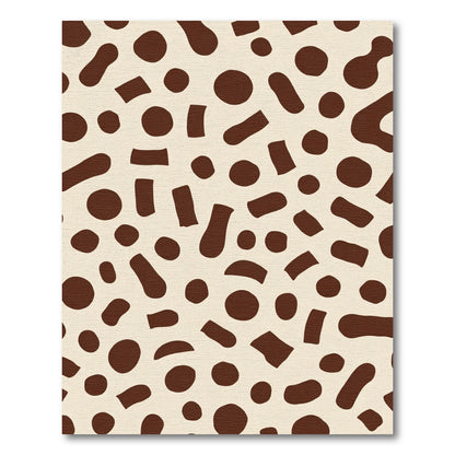 Brown Cream Abstract Spot Scatter Rug