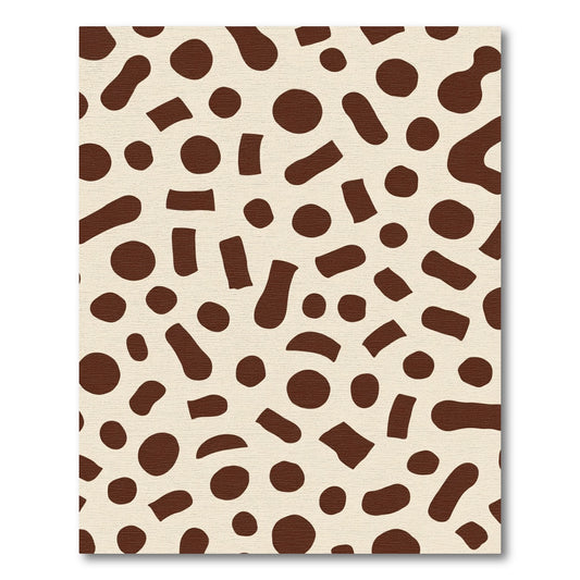Brown Cream Abstract Spot Scatter Rug