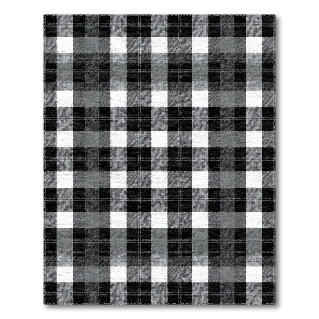 Geometric Modern Black White Checkered Geometric Rug