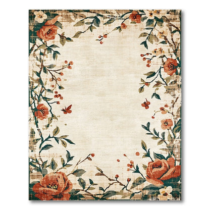 Vintage Floral Beige Area Rug