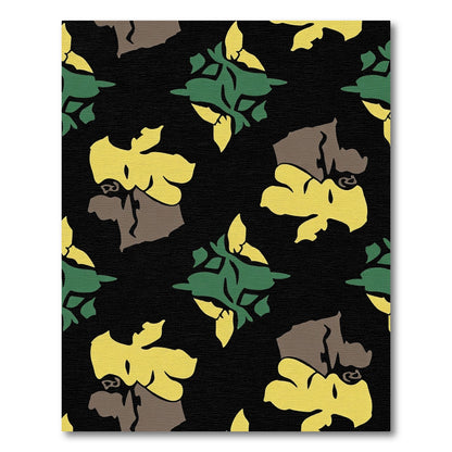 Bold Abstract Yellow Green Foliage Rug