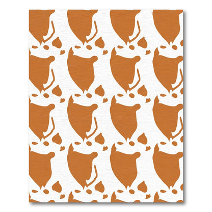 Terracotta White Abstract Paw Arrangement Rug