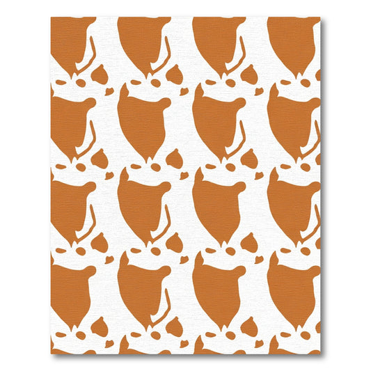Terracotta White Abstract Paw Arrangement Rug
