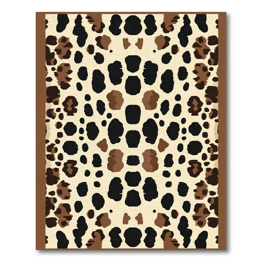 Bold Leopard Spots Cream Brown Rug