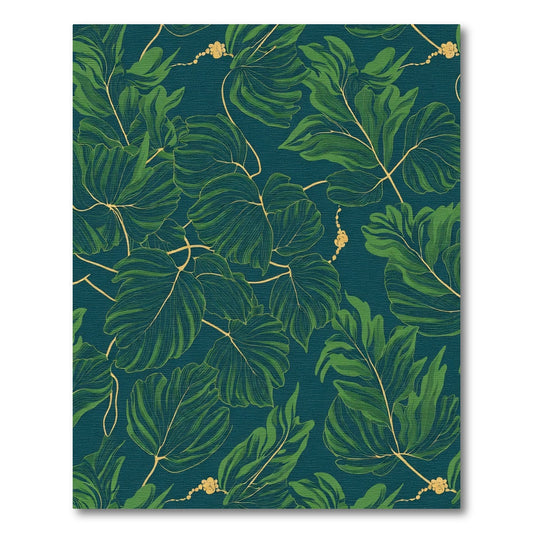 Deep Green Leafy Vine Artistry Rug