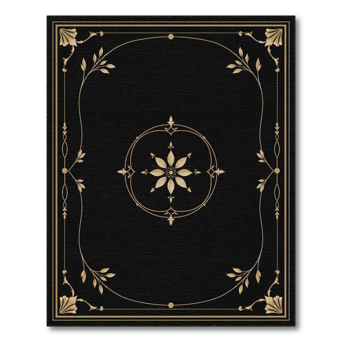 Gold Floral Medallion Persian Area Rug