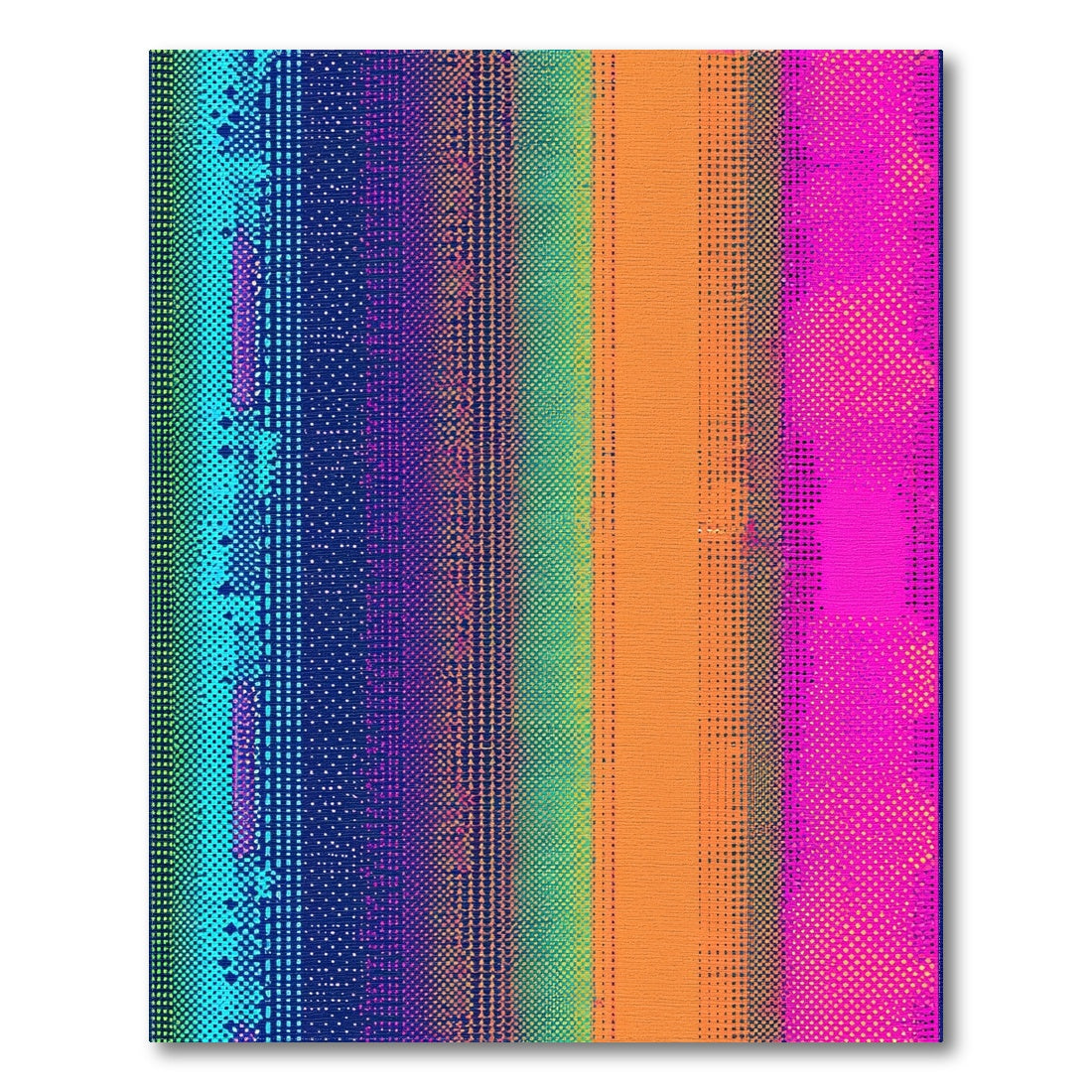 Vibrant Striped Dot Geometric Area Rug