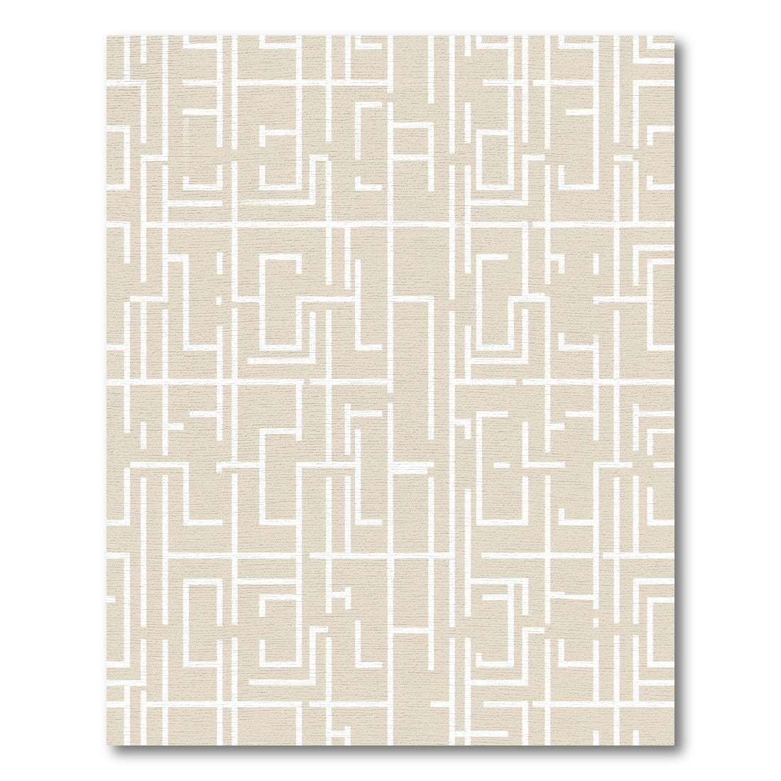 Cream Beige Linear Maze Rug