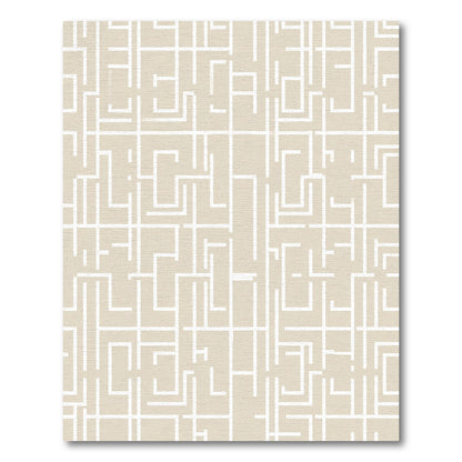 Cream Beige Linear Maze Rug