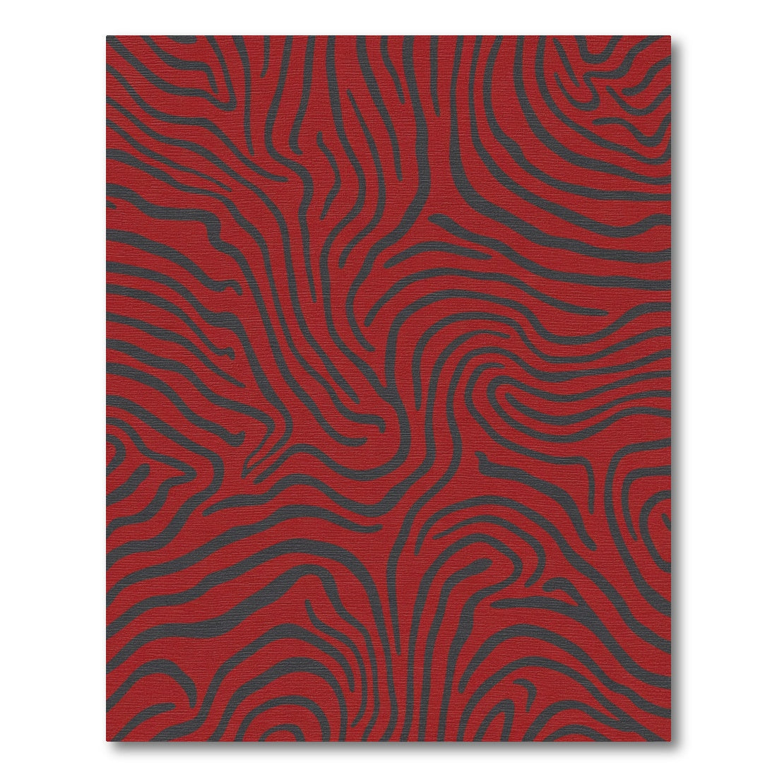 Crimson And Charcoal Zebra Stripes Rug