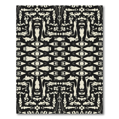 Black Cream Organic Figure Arrangement Rug