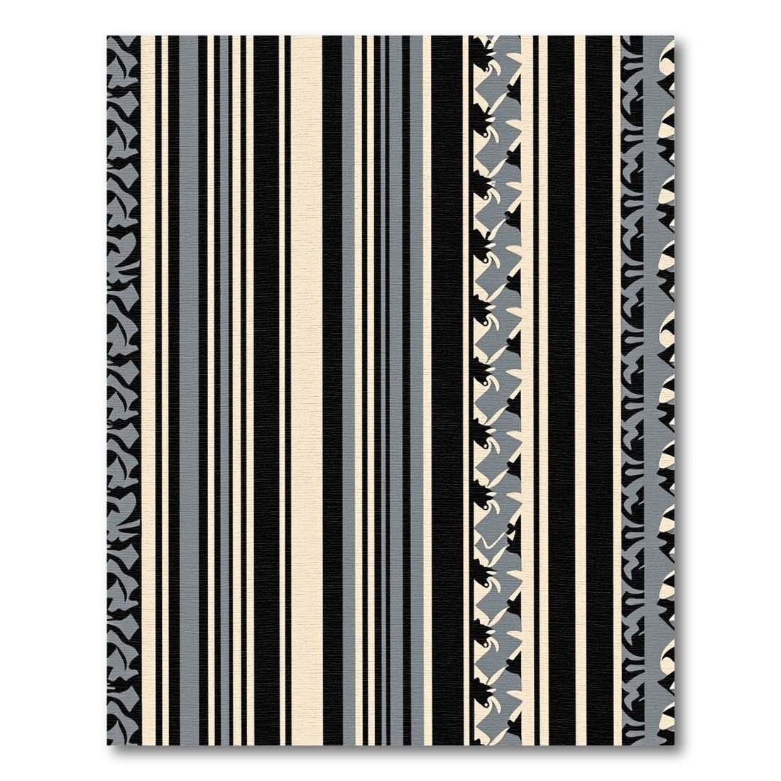 Monochromatic Striped Geometric Edge Rug