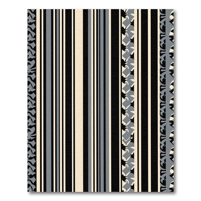 Monochromatic Striped Geometric Edge Rug