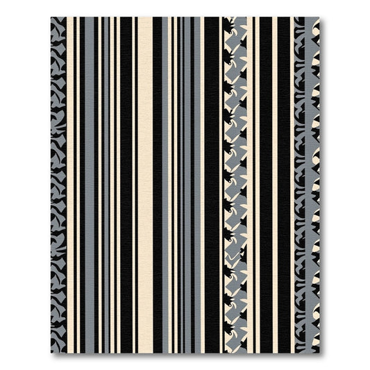 Monochromatic Striped Geometric Edge Rug