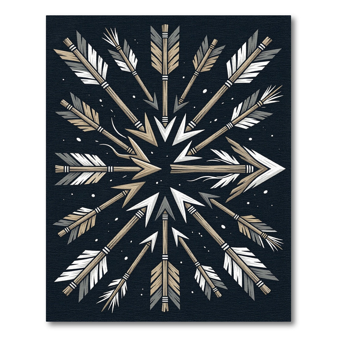 Earthy Tribal Arrows Radiating Outward Rug